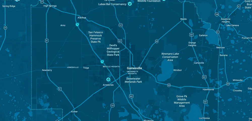 Alachua County Area Map