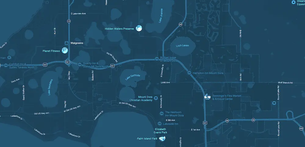 Mount Dora, Florida Map