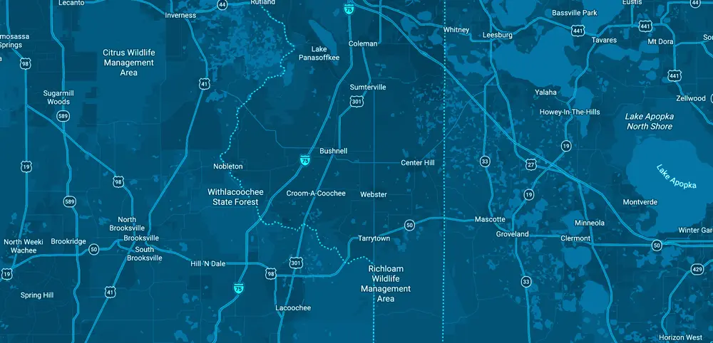 Sumter County Area Map