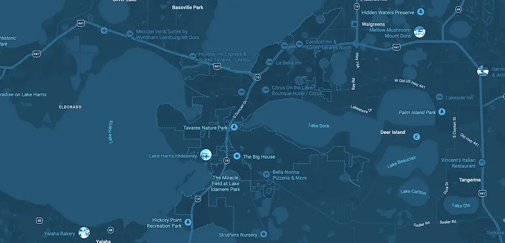 Tavares, Florida Map